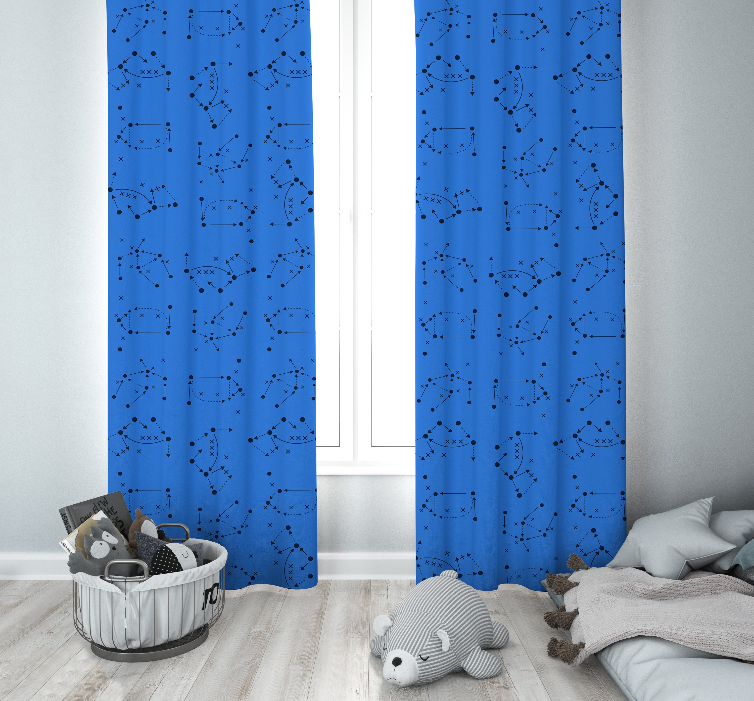 New Football Basketball Baseball Music Blackout Curtains Bedroom