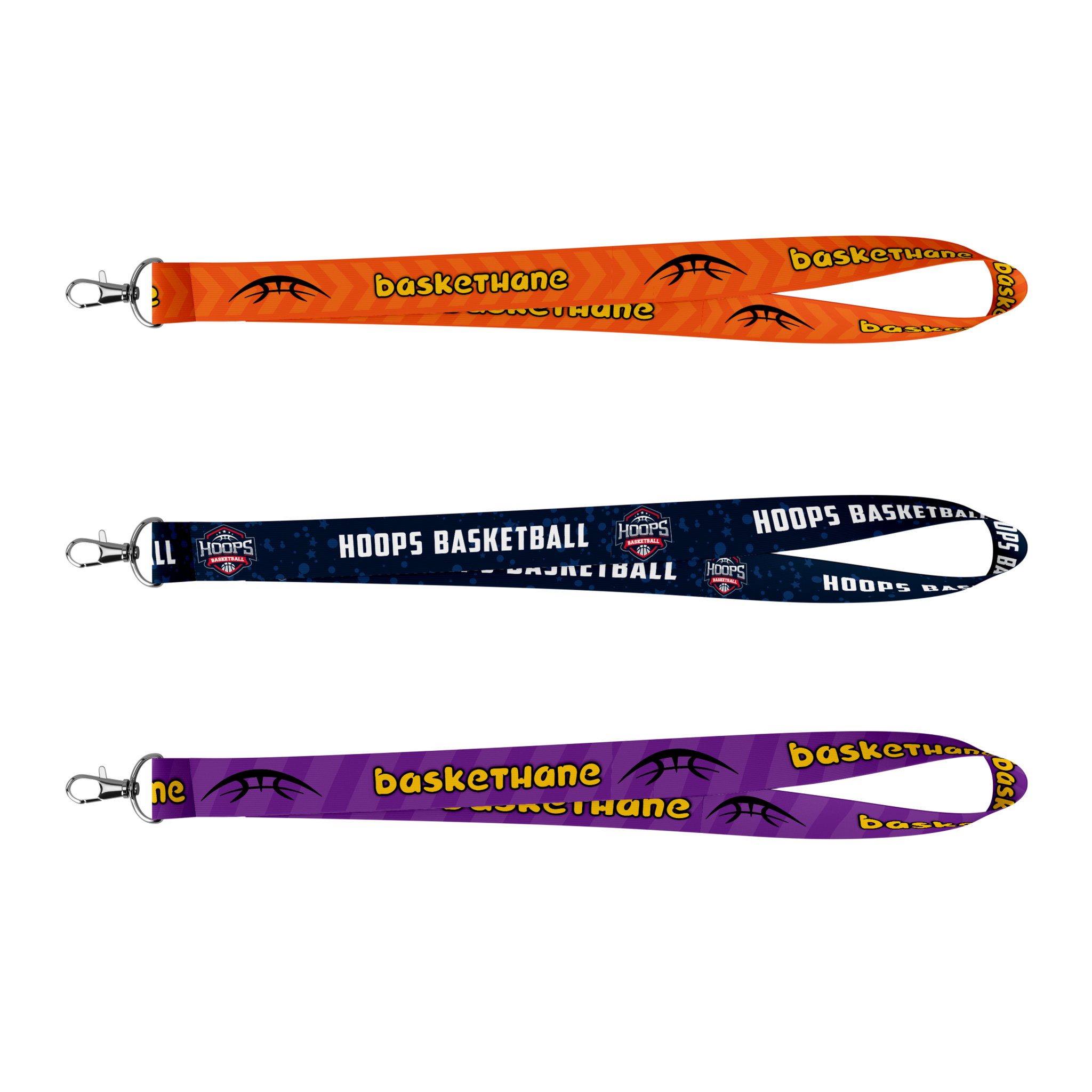 Personalized Basketball Whistle Lanyard (Set of 3)