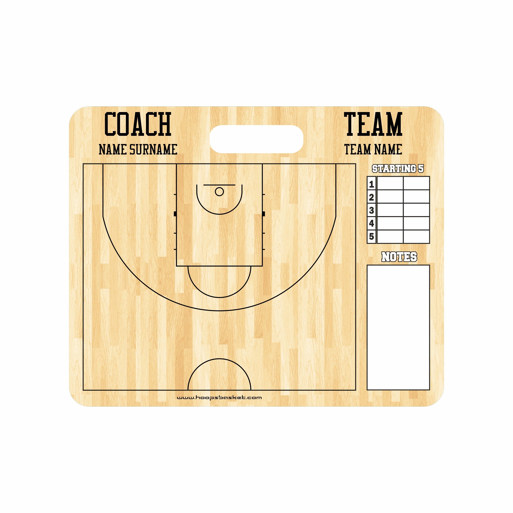 FIBA Custom American Style Coaching Board 11.4'' x 9.4'' / 29 cm x 24