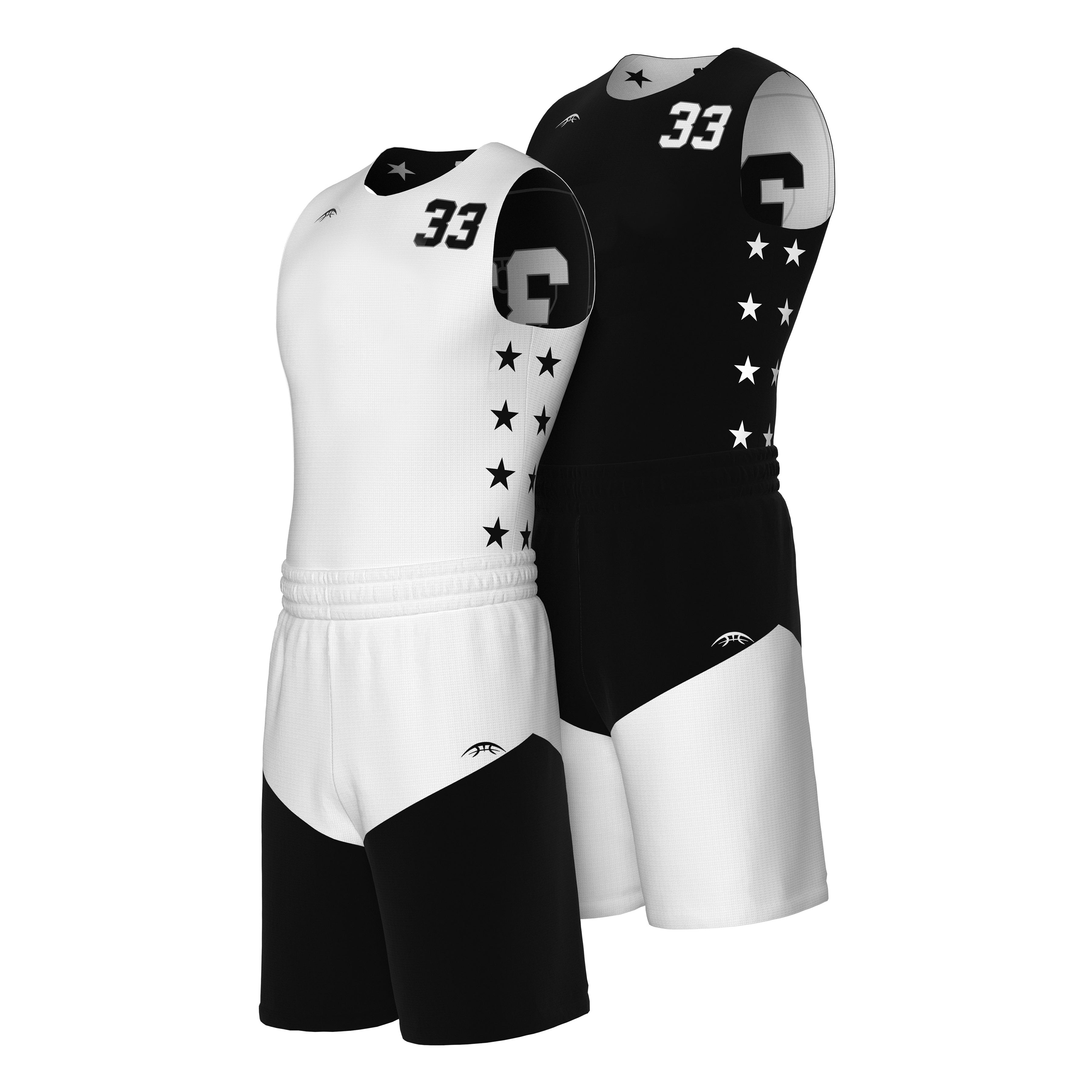 Black and white reversible best sale basketball jersey